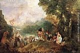 Jean-antoine Watteau Famous Paintings - The Embarkation for Cythera
